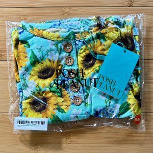 BRAND NEW! Posh Peanut Sunny Ruffle Cap-Sleeve Romper